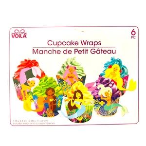 Mermaid Dimensional Cupcake Wraps, 6 pc